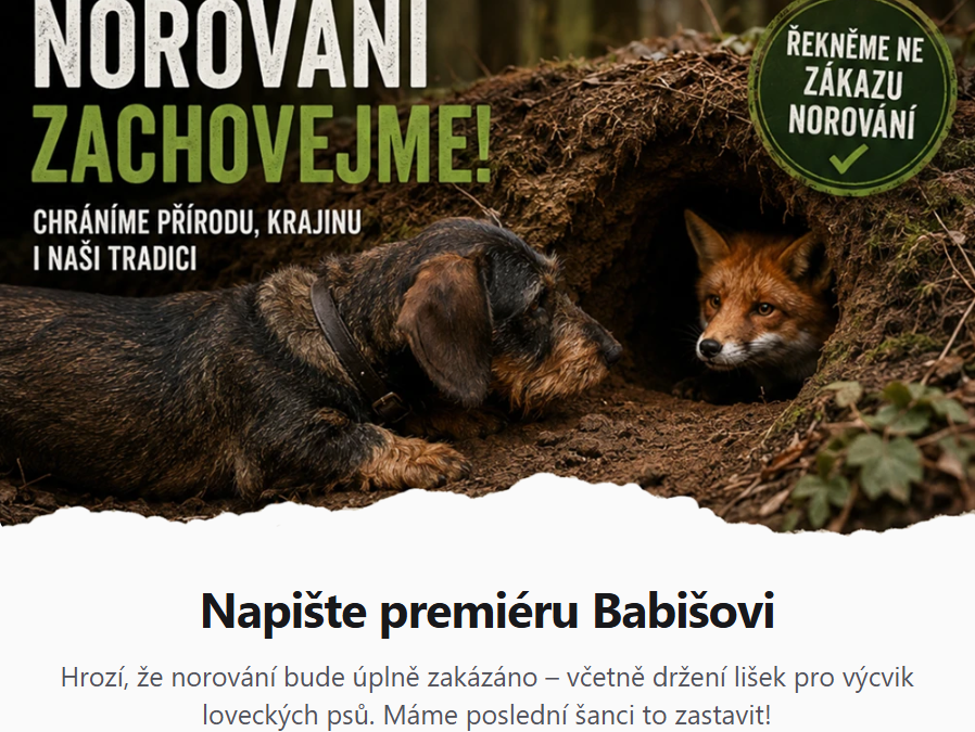 VÝZVA PRO VŠECHNY MYSLIVCE A KYNOLOGY